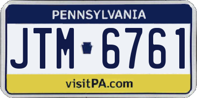 PA license plate JTM6761