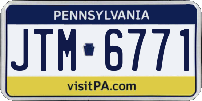 PA license plate JTM6771