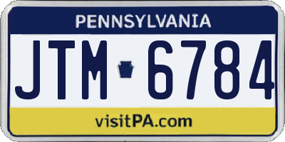 PA license plate JTM6784
