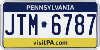 PA license plate JTM6787