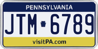 PA license plate JTM6789