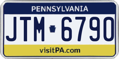 PA license plate JTM6790