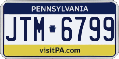 PA license plate JTM6799