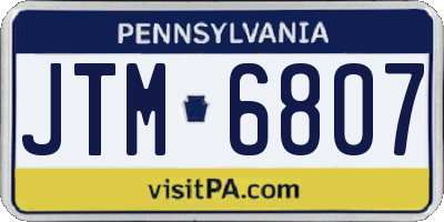 PA license plate JTM6807
