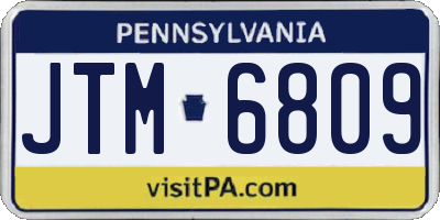 PA license plate JTM6809