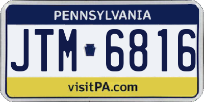 PA license plate JTM6816