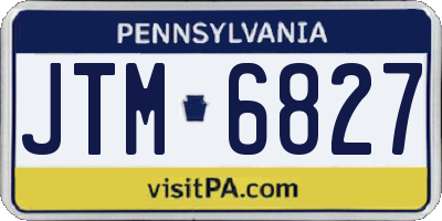 PA license plate JTM6827