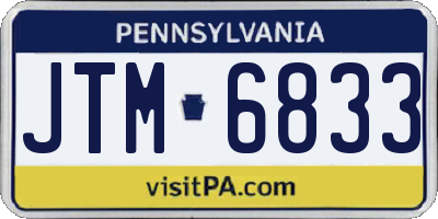 PA license plate JTM6833