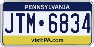 PA license plate JTM6834