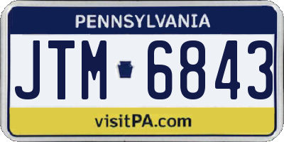 PA license plate JTM6843