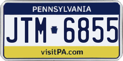 PA license plate JTM6855