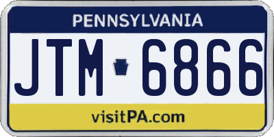 PA license plate JTM6866
