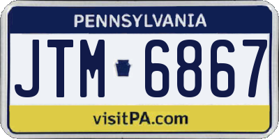 PA license plate JTM6867