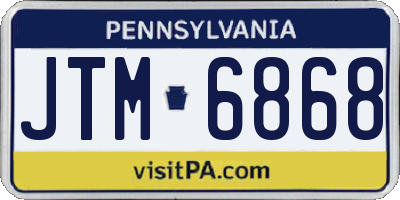 PA license plate JTM6868