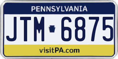 PA license plate JTM6875