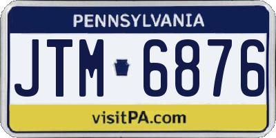 PA license plate JTM6876