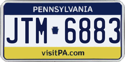 PA license plate JTM6883