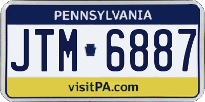 PA license plate JTM6887