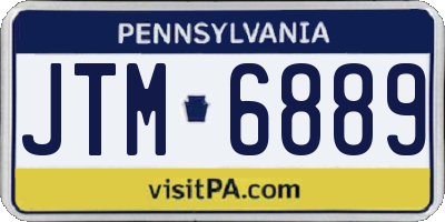 PA license plate JTM6889