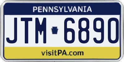 PA license plate JTM6890