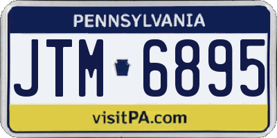 PA license plate JTM6895