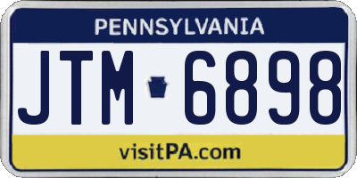 PA license plate JTM6898