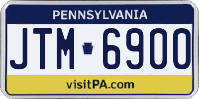 PA license plate JTM6900
