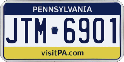 PA license plate JTM6901
