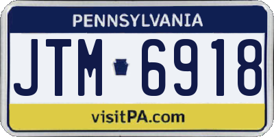 PA license plate JTM6918