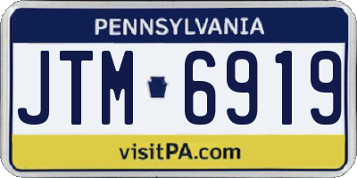 PA license plate JTM6919