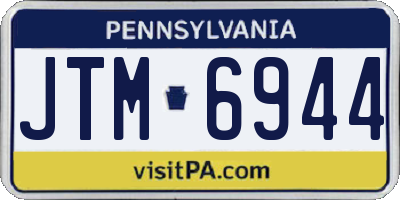 PA license plate JTM6944