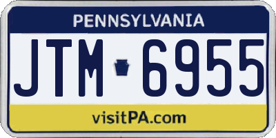 PA license plate JTM6955