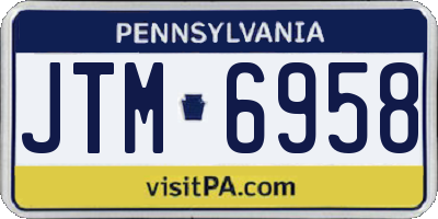 PA license plate JTM6958