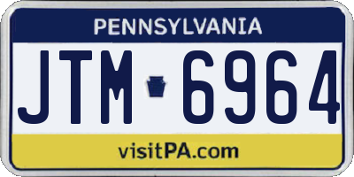PA license plate JTM6964