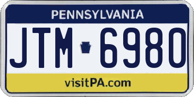 PA license plate JTM6980