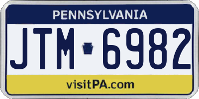 PA license plate JTM6982