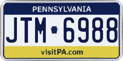 PA license plate JTM6988