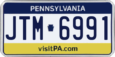 PA license plate JTM6991
