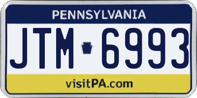 PA license plate JTM6993