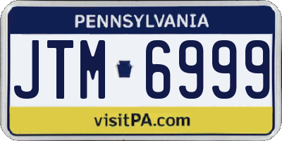 PA license plate JTM6999