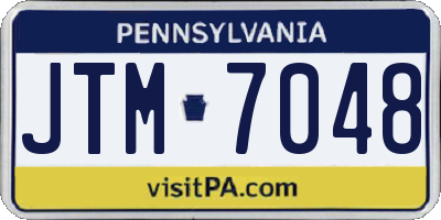 PA license plate JTM7048