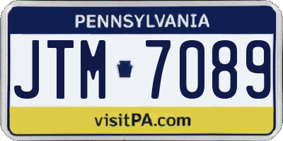 PA license plate JTM7089