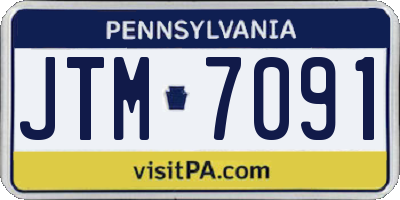 PA license plate JTM7091