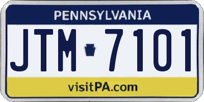 PA license plate JTM7101