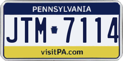 PA license plate JTM7114