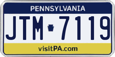 PA license plate JTM7119