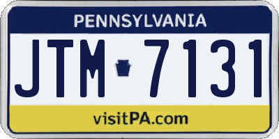 PA license plate JTM7131