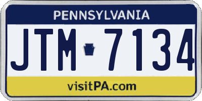 PA license plate JTM7134