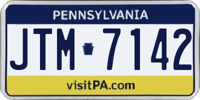 PA license plate JTM7142