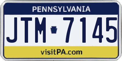 PA license plate JTM7145
